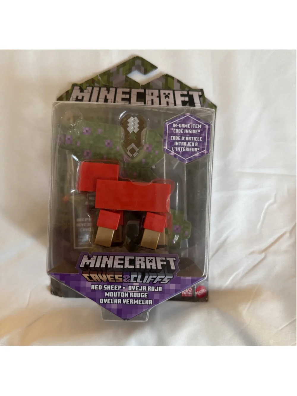 Mattel Minecraft Caves & Cliffs Red Sheep 2.5” Action Figure New